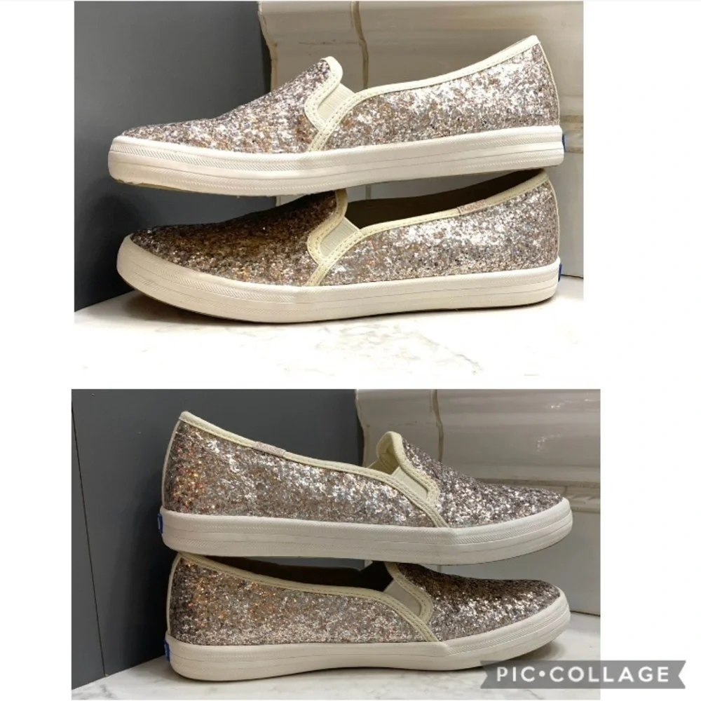 Kate Spade Double Decker Glitter Sneakers Size (5) (6-6.5) RUNS BIG